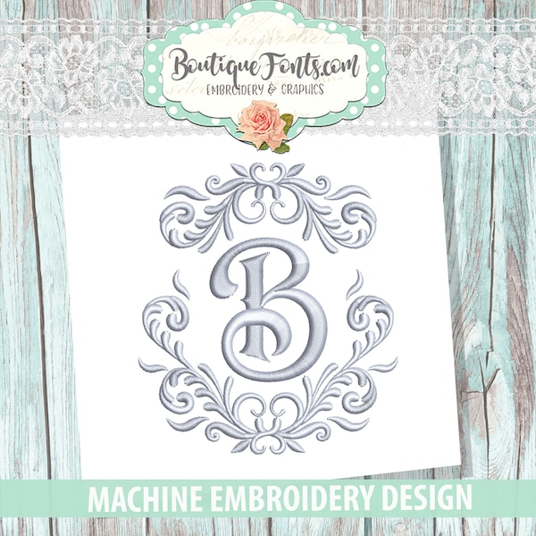 Victorian Bridal Monogram Font Frame - Instant Download