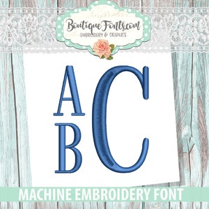 Stacked Monogram Embroidery Font Set - Instant Download