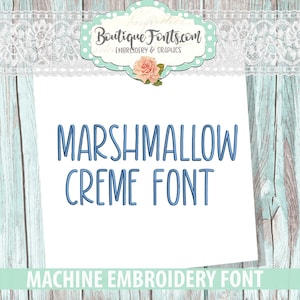 Marshmallow Creme Machine Embroidery Font Set - Instant Download