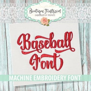 Baseball Script Font Machine Embroidery Font Set - Instant Download