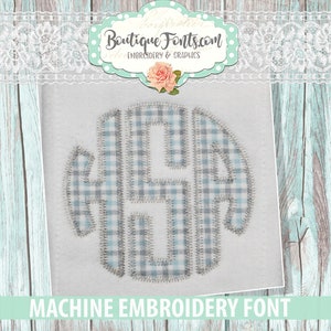 Zigzag Circle Monogram Applique Embroidery Font - INSTANT DOWNLOAD