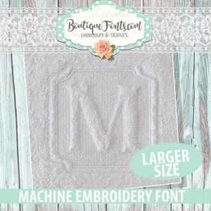 Large Victorian Embossed Embroidery Monogram Font - Instant Download