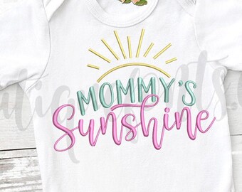 Mommys Sunshine Machine Embroidery Design - Instant Download