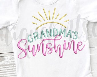 Grandmas Sunshine Machine Embroidery Design - Instant Download