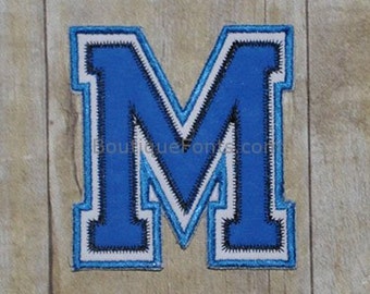 Double Applique Varsity Font- Instant Download