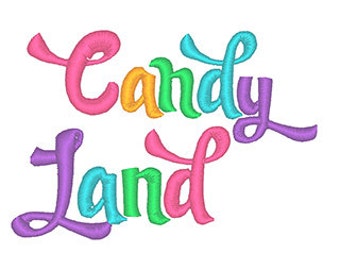 Candy Land Embroidery Font - Instant Download