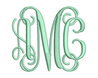 Interlocking Monogram Embroidery Font Set - Instant Download