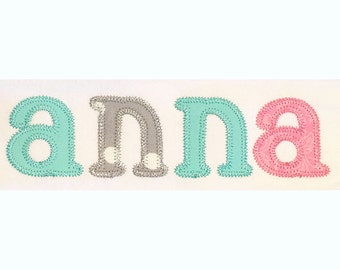 Mini Zigzag Embroidery Font Set - Instant Download