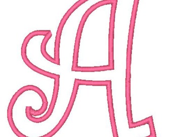 Curlz Applique Embroidery Font - Instant Download
