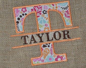 Split Font Applique Embroidery Design Set - Instant Download