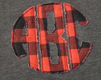 Raggy Circle Monogram Applique Embroidery Font - Instant Download