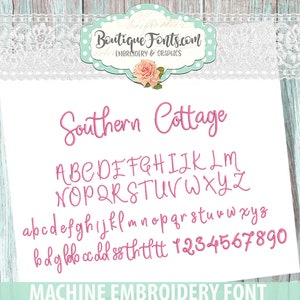 Southern Cottage Machine Embroidery Font Set Instant Download - Etsy