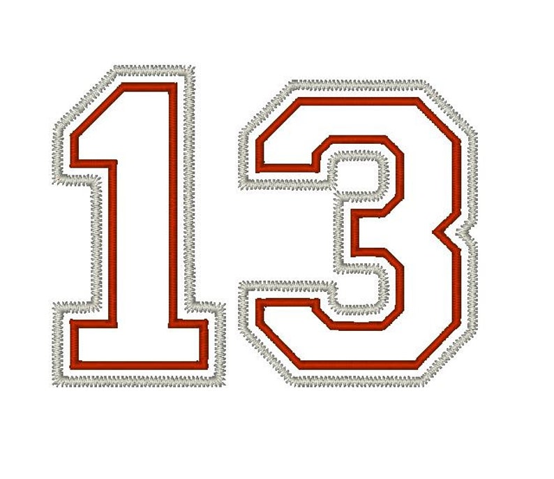 Double Applique Varsity Numbers Instant Download Etsy