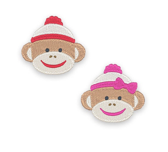 Mini Sock Monkey Embroidery Design Set Instant Download