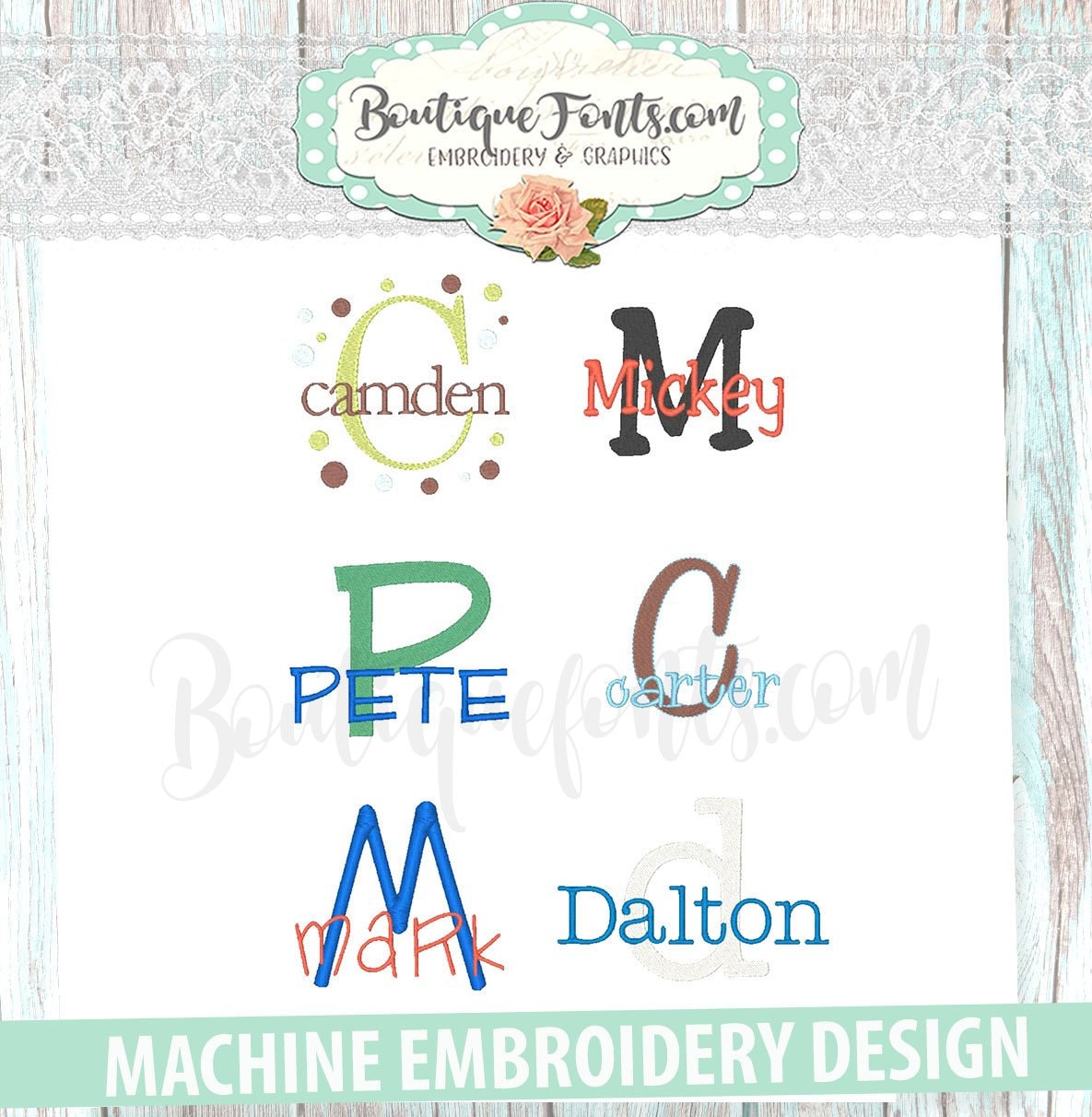Boys Embroidery Font Set - Instant Download - Etsy