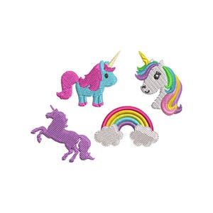 Unicorn Minis Machine Embroidery Design Set - Instant Download