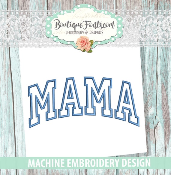 Mama Applique Machine Embroidery Design - Instant Download