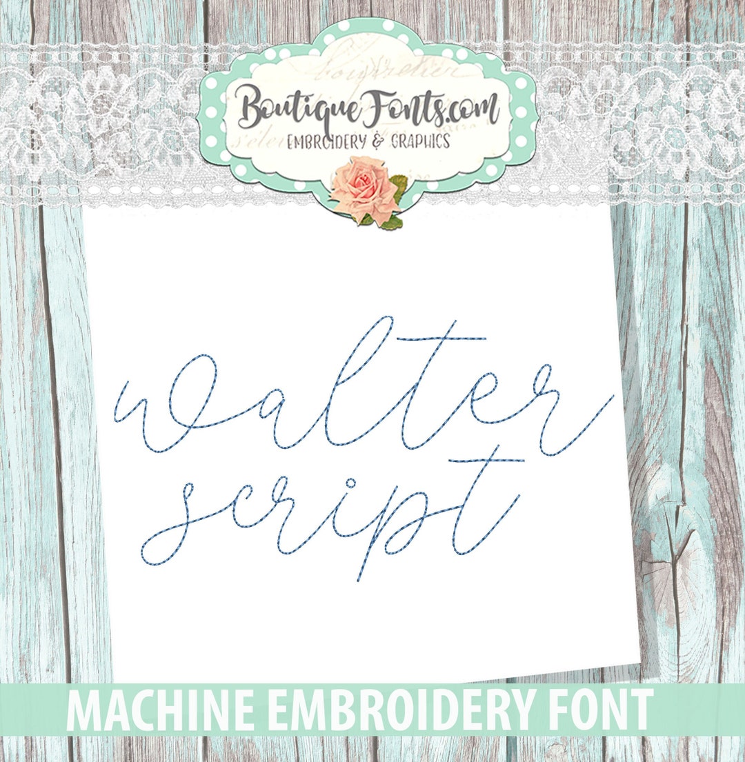 Signature Script Vintage Stitch Machine Embroidery Font Set - Instant ...