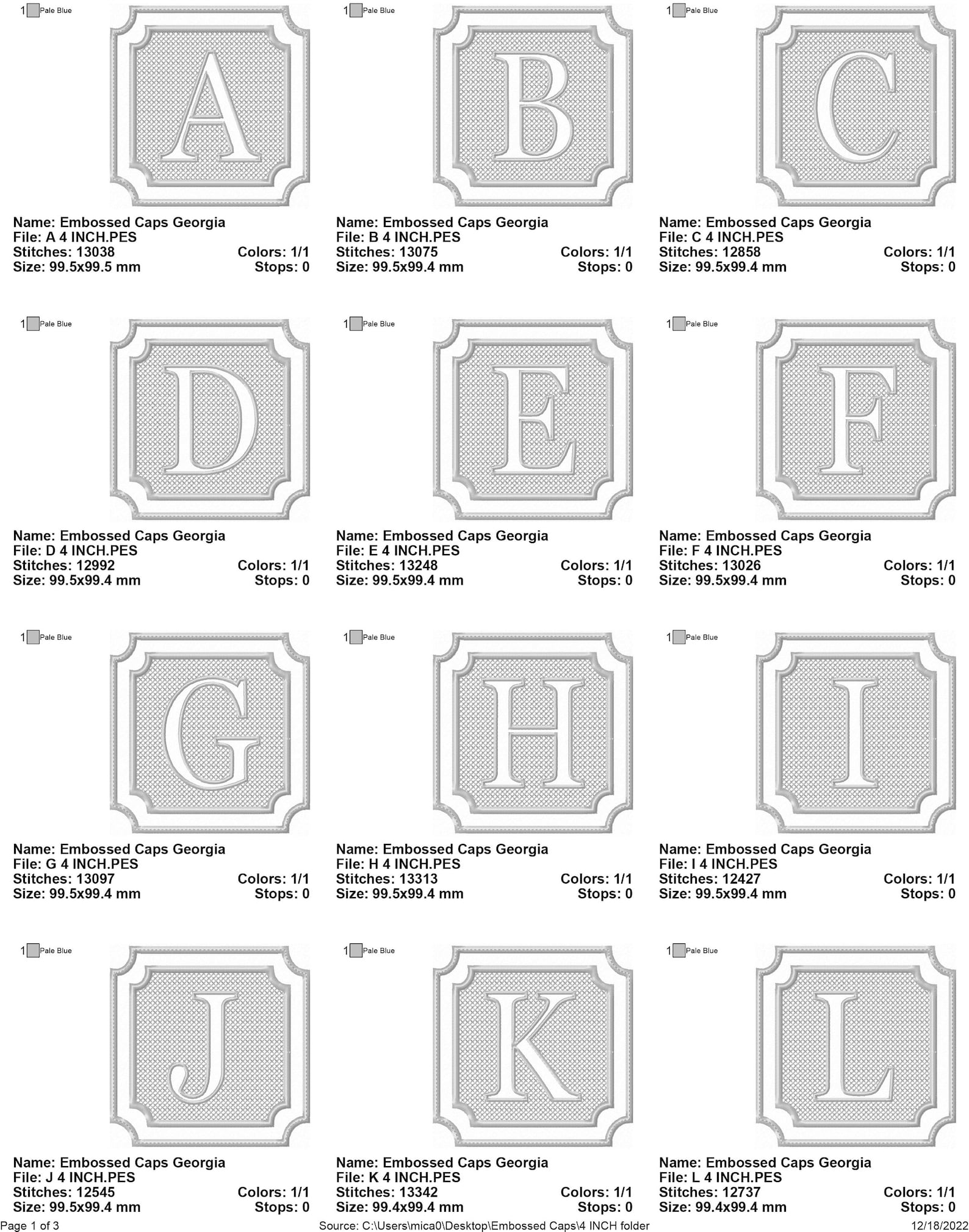 Embossed Embroidery Monogram Font Instant Download Etsy