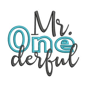 Mr Onederful First Birthday Applique Embroidery Design - Instant Download