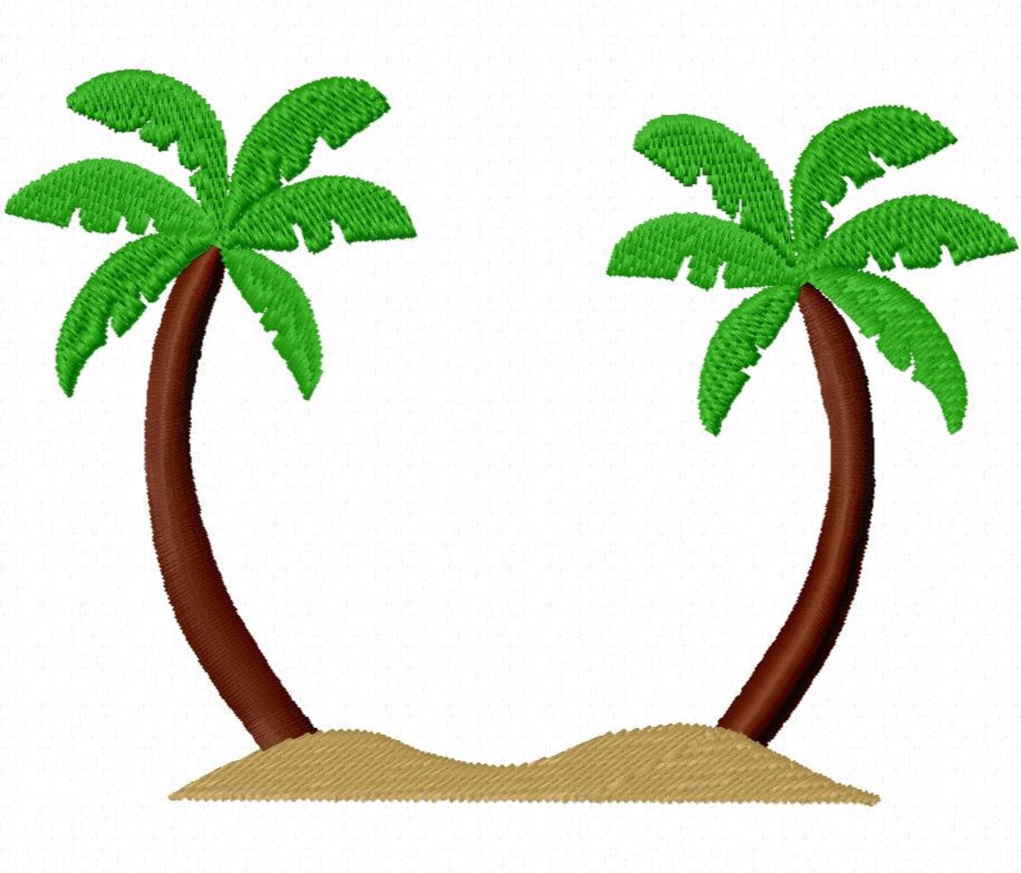Palm Tree Monogram Frame Embroidery Design Instant Download | Etsy