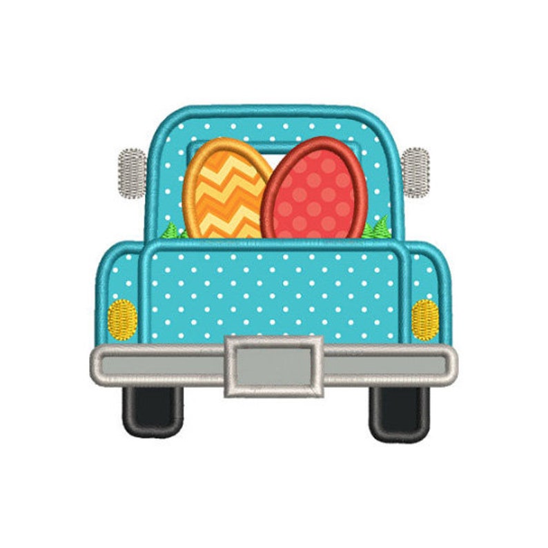 Easter truck applique embroidery design instant download  etsy