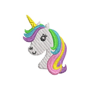 Mini Unicorn Head Embroidery Design - Instant Download