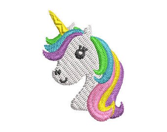 Mini Unicorn Head Embroidery Design - Instant Download