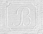 Double Square Embossed Embroidery Monogram Frame - Instant Download