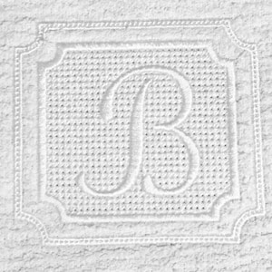 Double Square Embossed Embroidery Monogram Frame Instant 