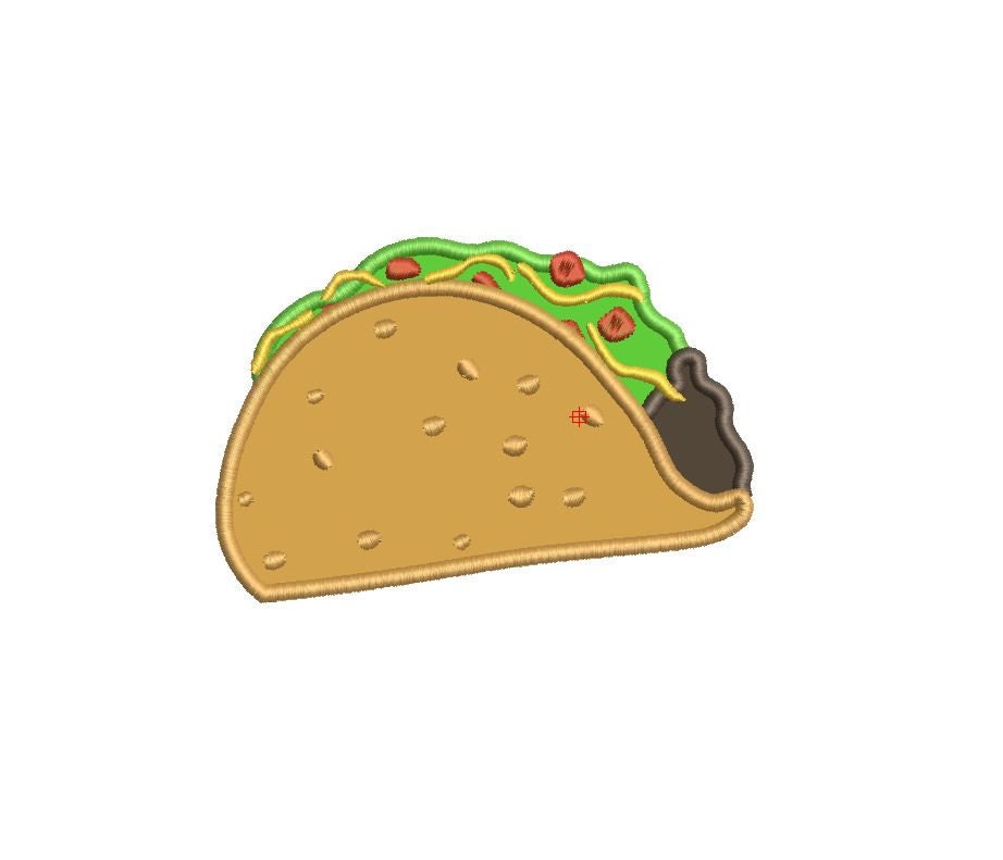 Taco Applique Embroidery Design- Instant Download