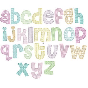 Motif Fill Embroidery Font Set - Instant Download