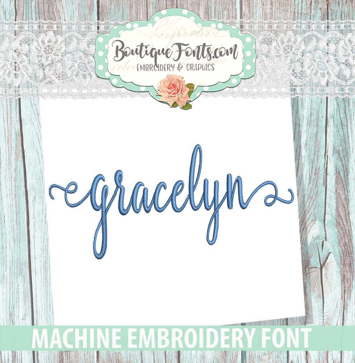 Gracelyn Machine Embroidery Font Set - Instant Download - Etsy