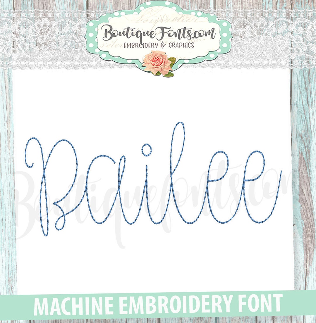 Bailee Vintage Stitch Machine Embroidery Font Set - Instant Download - Etsy