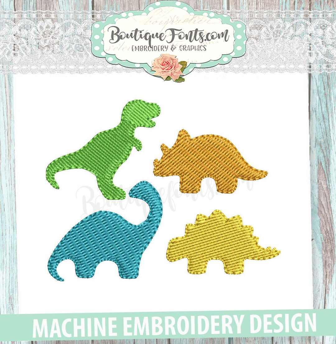 Mini Dinosaurs Machine Embroidery Design Set - Instant Download - Etsy