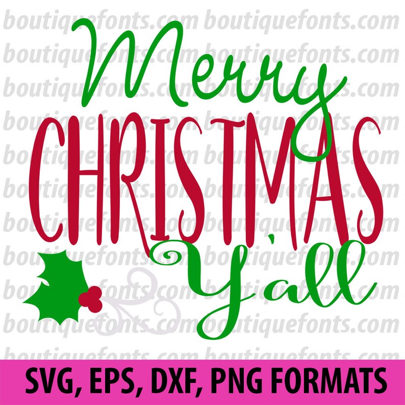 Merry Christmas Yall SVG Cut File Instant Download - Etsy