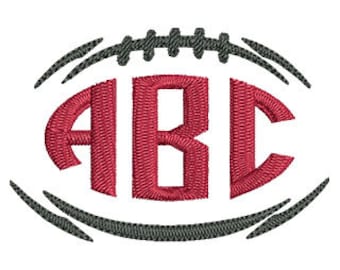 Football Laces Monogram Frame Embroidery Design - Instant Download