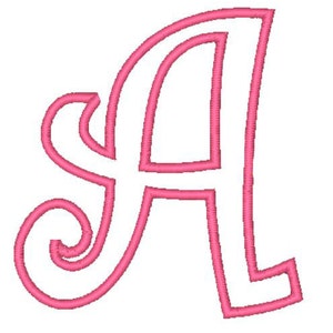 Curlz Applique Embroidery Font - Instant Download