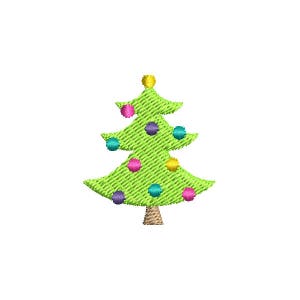 Mini Christmas Tree Machine Embroidery Design - Instant Download