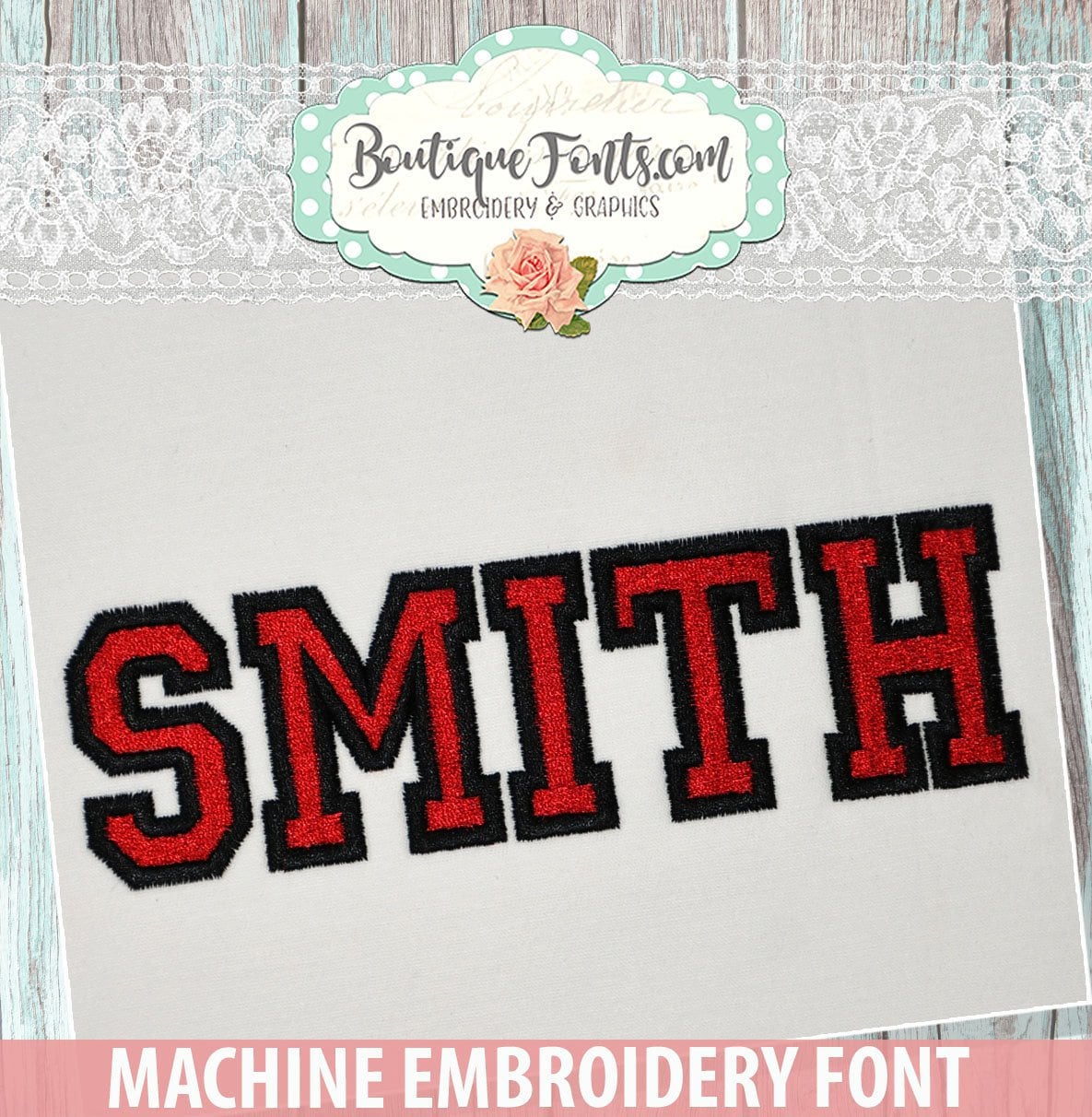 2 Farbe College Fill Stitch Stickerei Schrift - Instant Download
