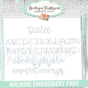 Bailee Vintage Stitch Machine Embroidery Font Set - Instant Download - Etsy