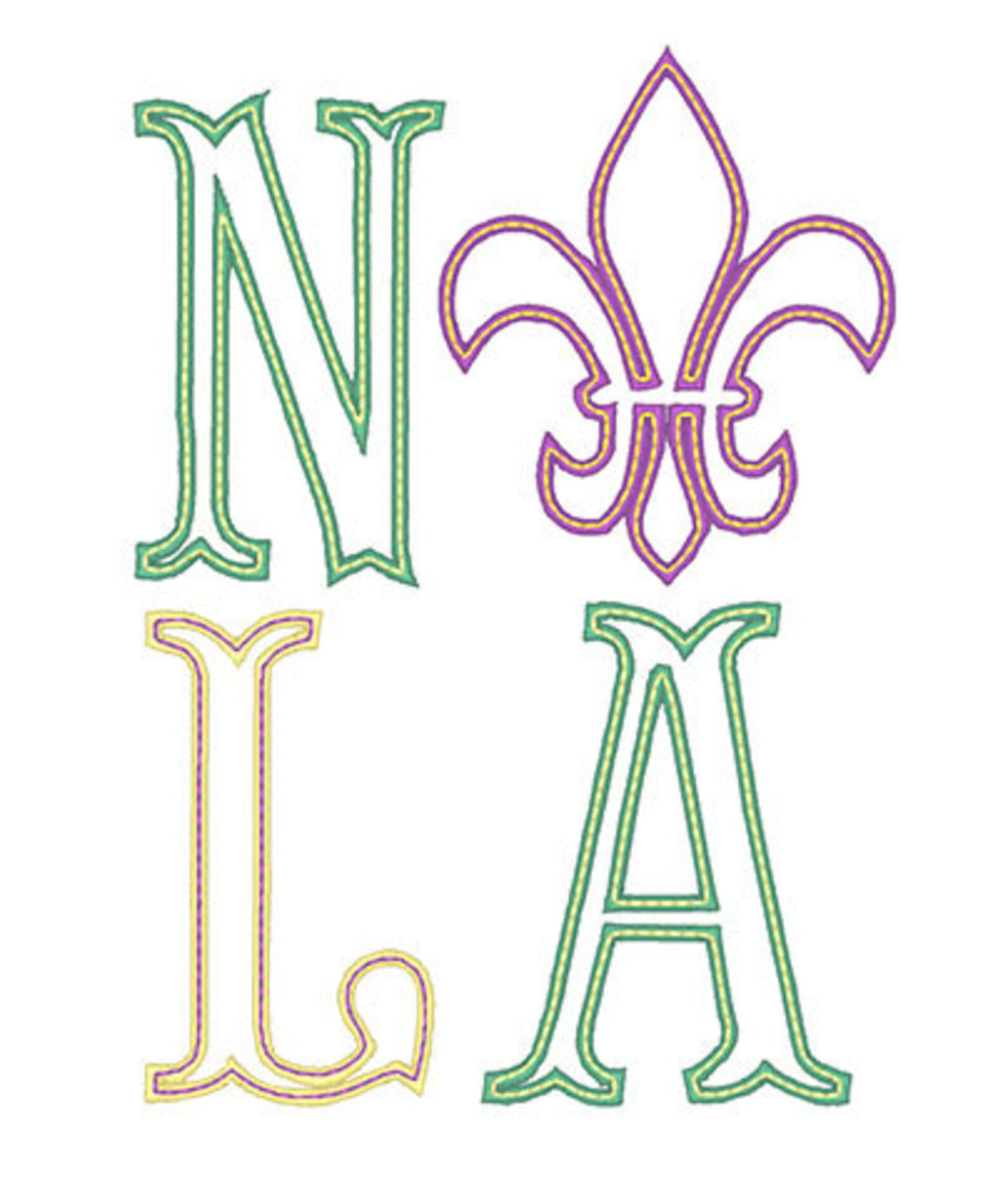 Download NOLA Mardi Gras Embroidery Design Instant Download | Etsy