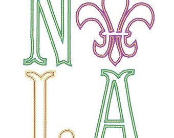 NOLA Mardi Gras Embroidery Design - Instant Download