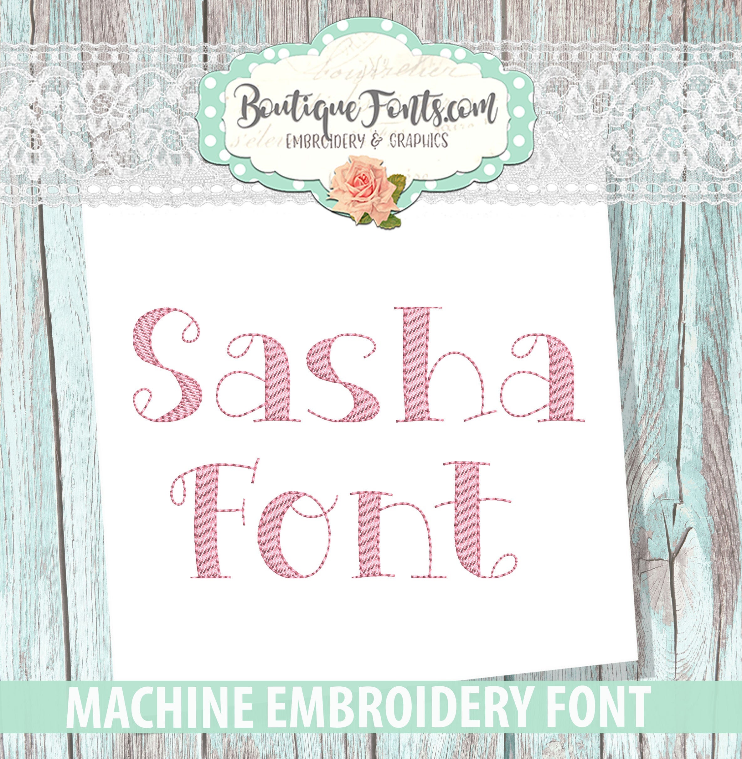 Sasha Sketch Font Machine Embroidery Font Set - Instant Download