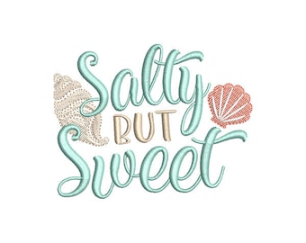 Salty but Sweet Beach Embroidery Design - Instant Download