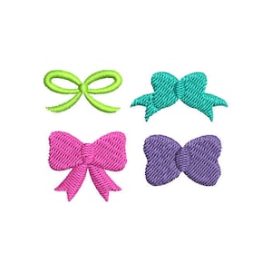 Mini Bows Machine Embroidery Design Set - Instant Download
