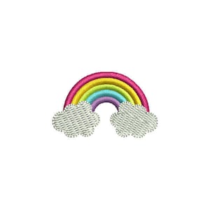 Mini Rainbow Machine Embroidery Design - Instant Download
