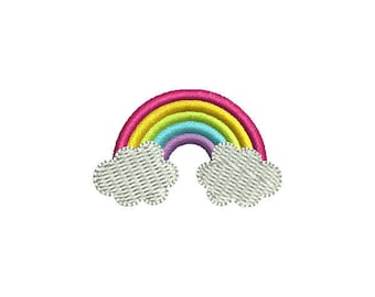 Mini Rainbow Machine Embroidery Design - Instant Download