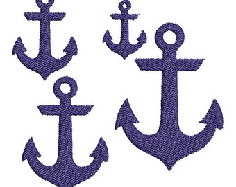 Mini Anchor Embroidery Design Set - Instant Download