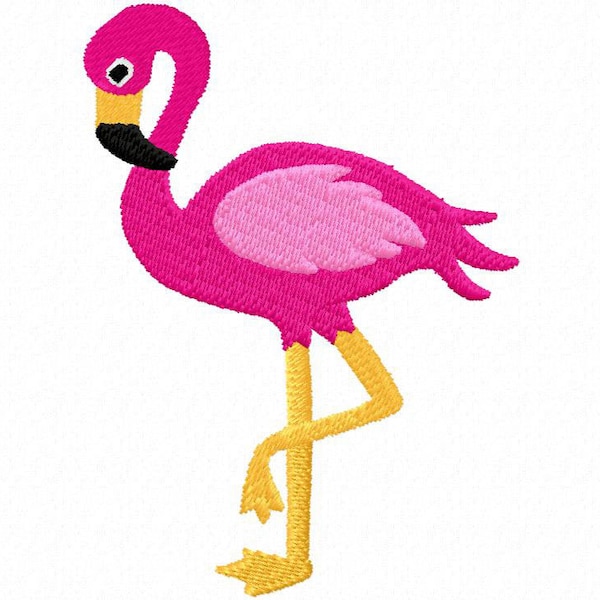 Filled Flamingo Embroidery Design - Instant Download